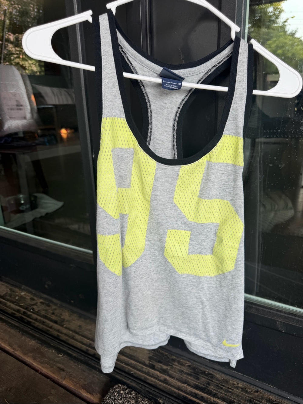 Nike Women’s Gray & Neon Yellow Racerback Athletic Tank